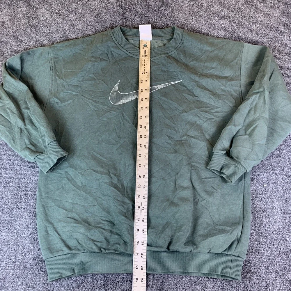 Nike Sweatshirt Girls Large Green Good Pullover Fleece Logo HM6527-338